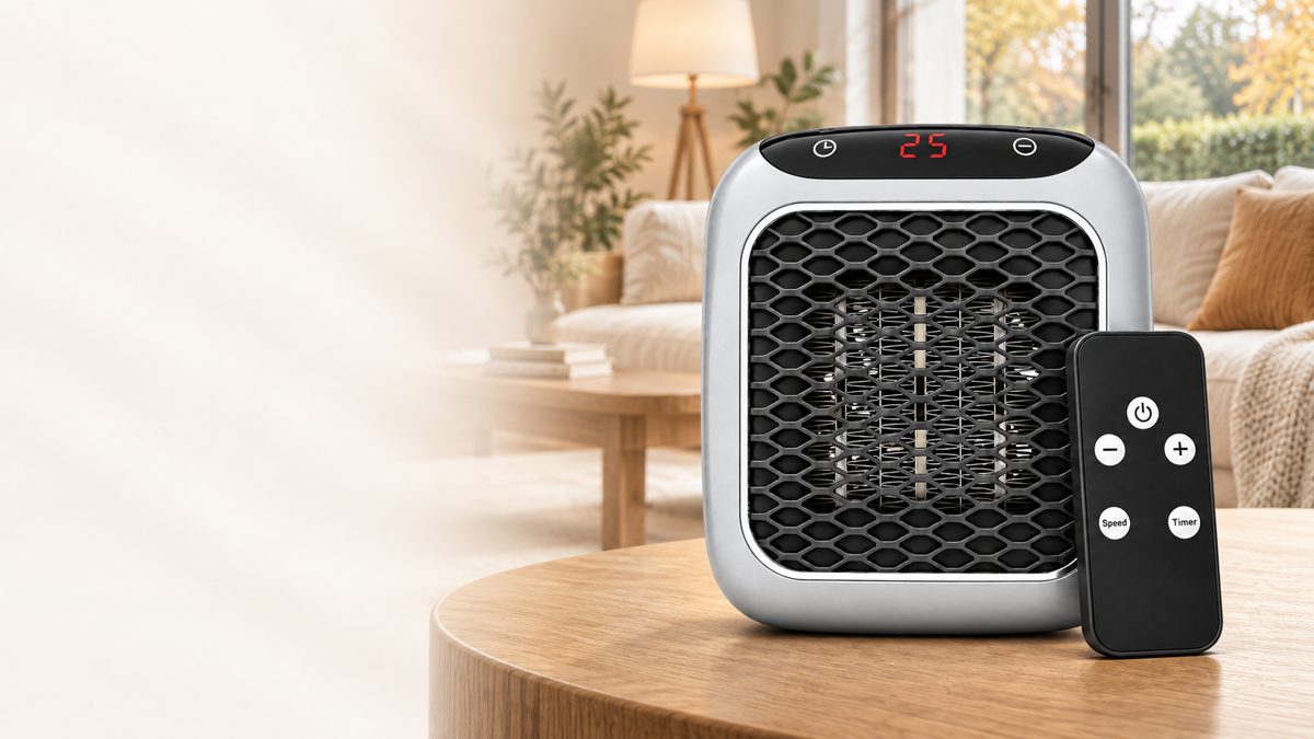 RapidHeat met afstandsbediening in een Nederlandse woonkamer